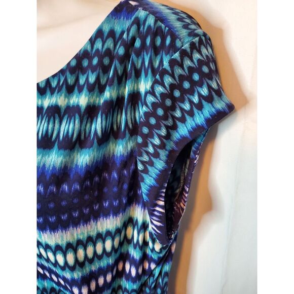 Sheath Dress Blue CB Established 1962 Women's Short‎ Sleeve Round Neck Sz 12 - Picture 3 of 7